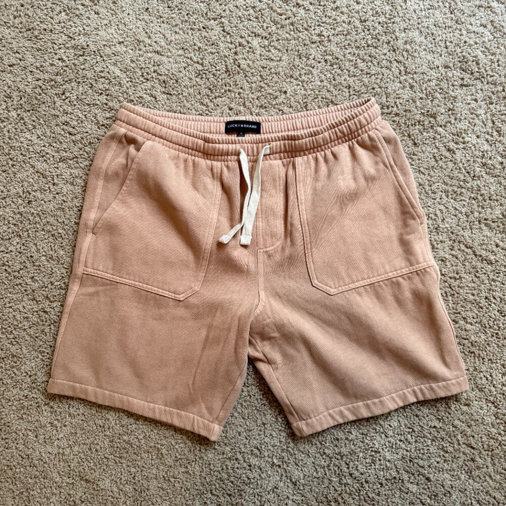 Lucky Brand Men’s Fleece Shorts – Size M – Light Mauve